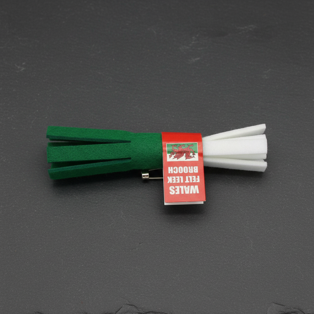 Traditional Welsh Leek Pin Felt Lapel Badge | Merthyr Tydfil | Why Not Shop Online