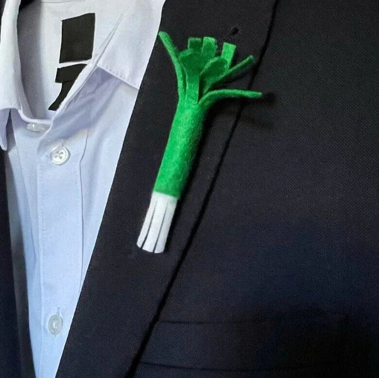 Traditional Welsh Leek Pin Felt Lapel Badge - Why Not Shop