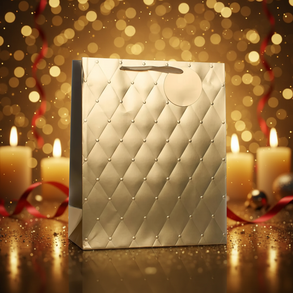 Tulip Gift Bags Gold Foil Embossed Large | Merthyr Tydfil | Why Not Shop Online