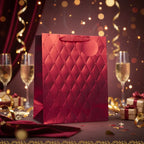 Tulip Red Foil Embossed Large Gift Bags - Luxury Present Packaging - Why Not Shop