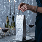 Tulip Silver Foil Embossed Bottle Gift Bag - Luxury Present Wrapping - Why Not Shop