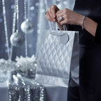 Tulip Silver Foil Embossed XL Gift Bags - Luxe Party Packaging - Why Not Shop