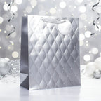 Tulip Silver Foil Embossed Large Luxury Gift Bags - Why Not Shop