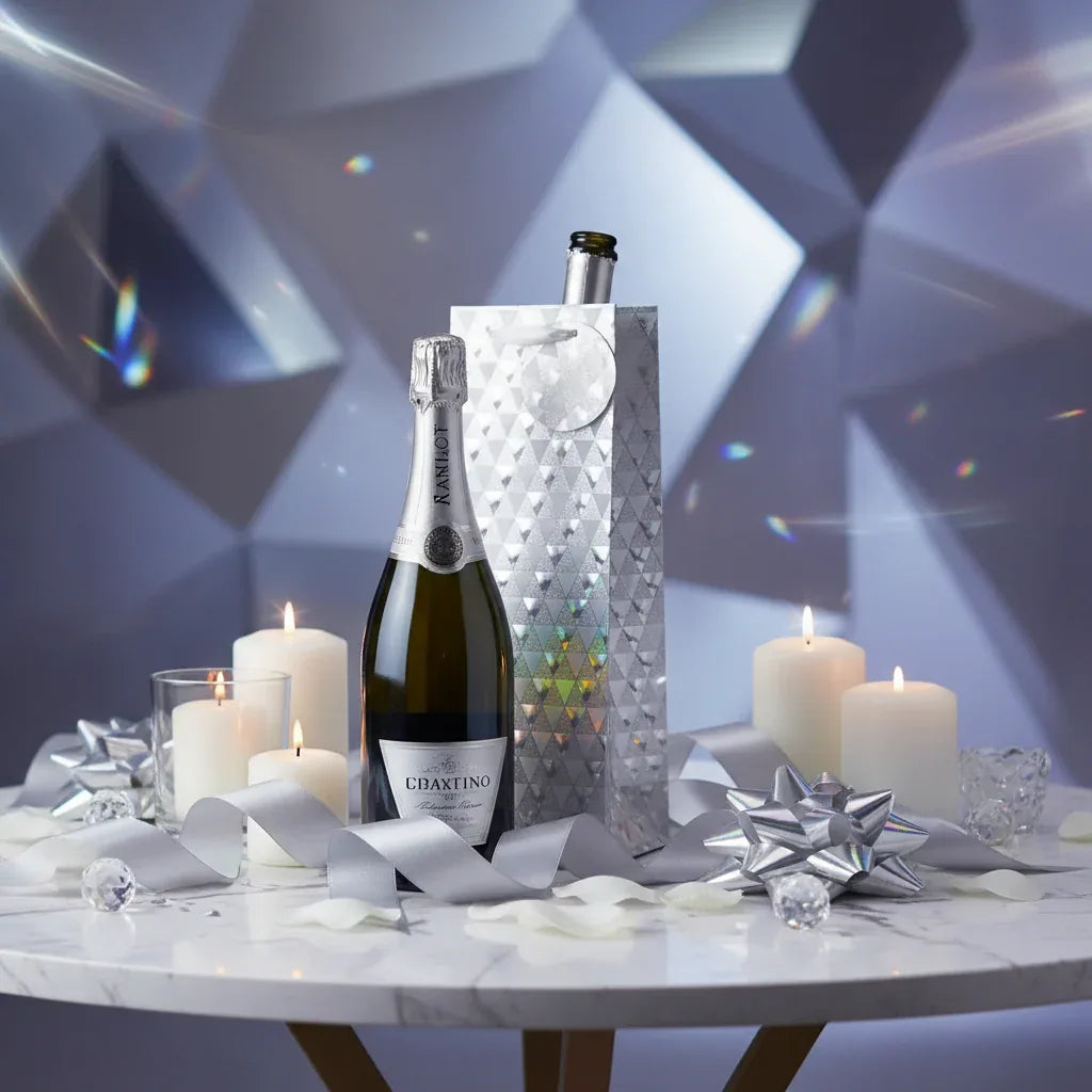 Tulip Silver Holographic Bottle Gift Bags | Luxury Packaging - Why Not Shop