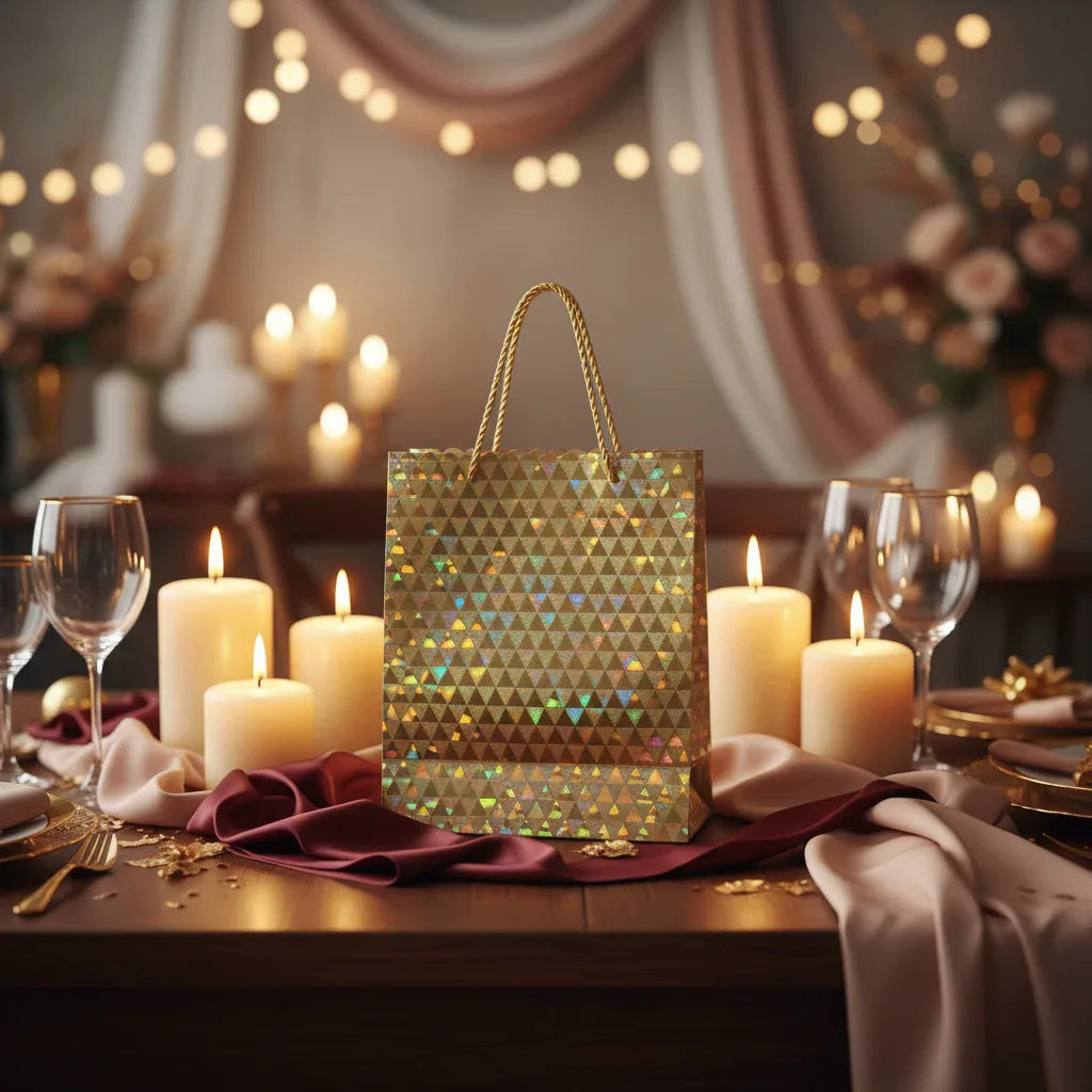 Tulip Medium Gold Holographic Gift Bag - Why Not Shop