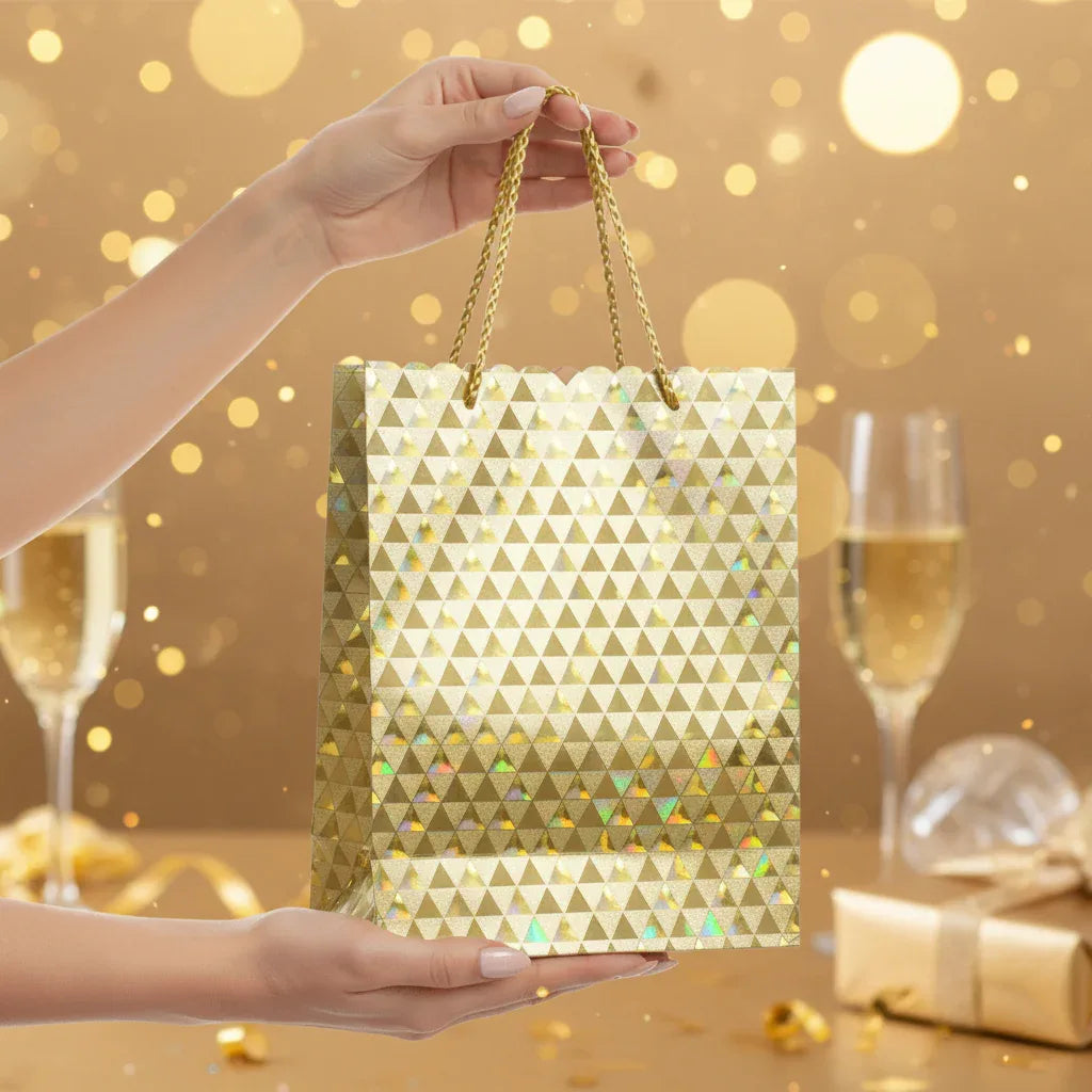 Tulip Medium Gold Holographic Gift Bag - Why Not Shop