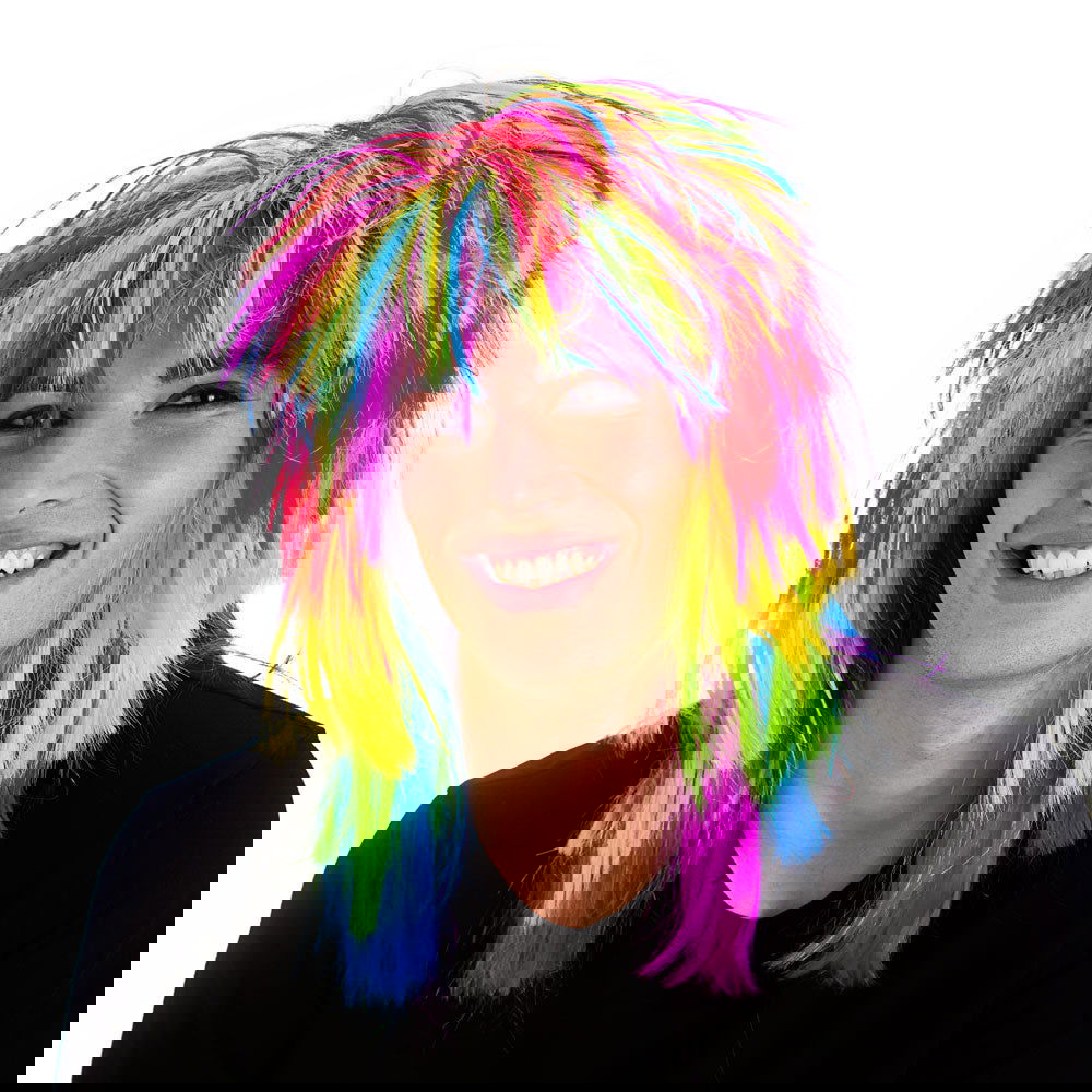 Unisex 1980's Pop Wig Rainbow Multi-Coloured | Why Not Shop