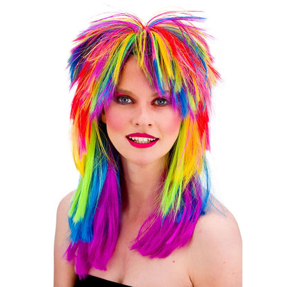 Unisex 1980's Pop Wig Rainbow Multi-Coloured | Why Not Shop