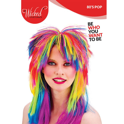 Unisex 1980's Pop Wig Rainbow Multi-Coloured | Why Not Shop