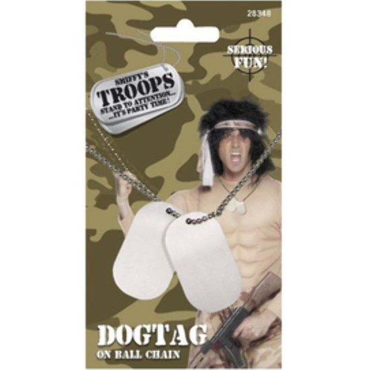 Unisex Army Fancy Dress Dog Tags on Chain in Silver | Merthyr Tydfil | Why Not Shop Online