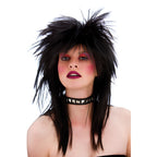 Unisex Black 80's Rockstar Wig