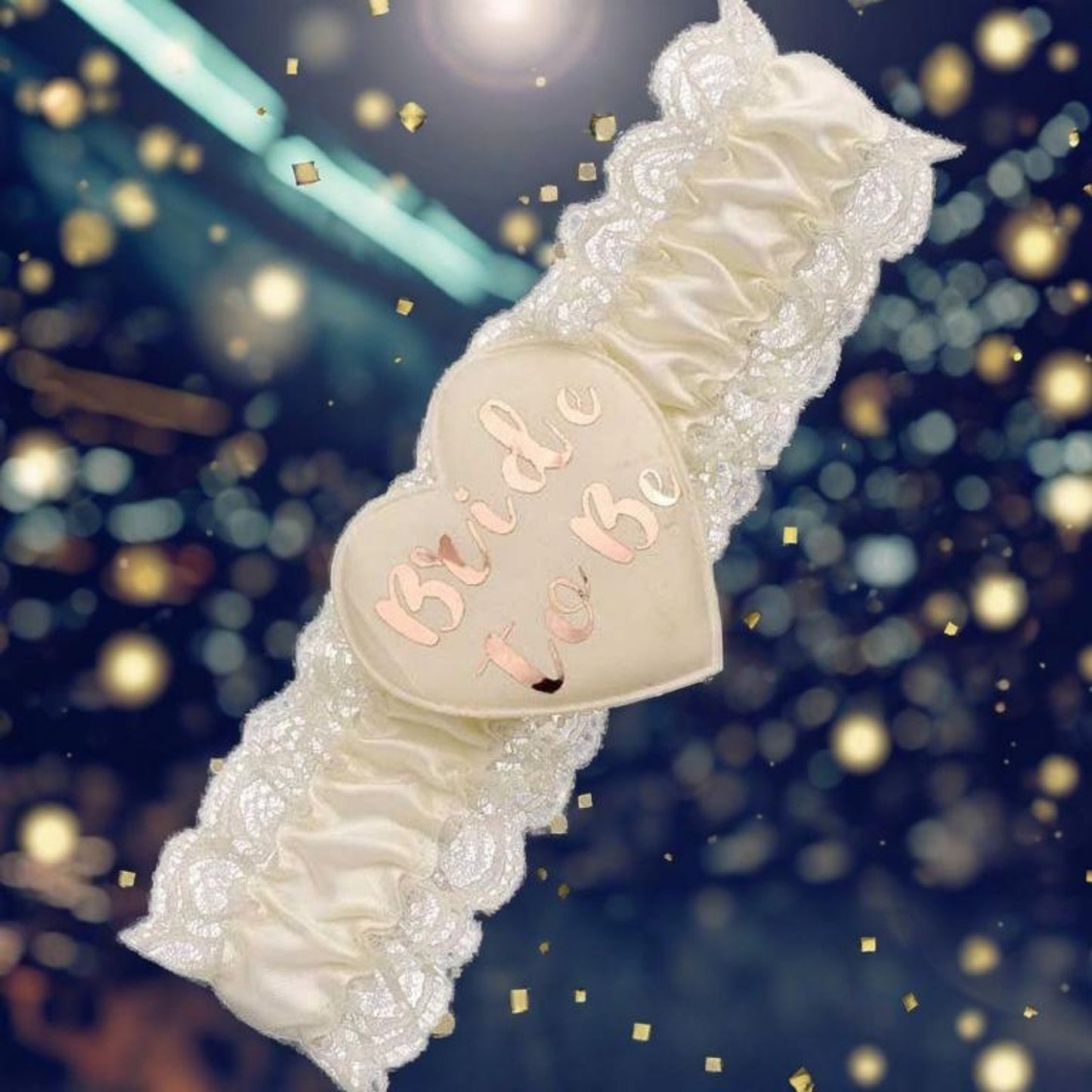 Bride to Be Garter Cream & Gold | Merthyr Tydfil | Why Not Shop Online