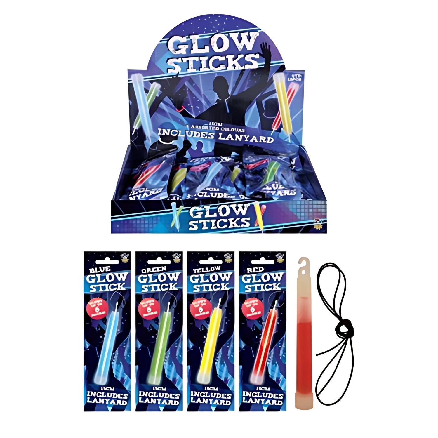 Glow Sticks With Lanyards 15cm Assorted Colours | Merthyr Tydfil | Why Not Shop Online