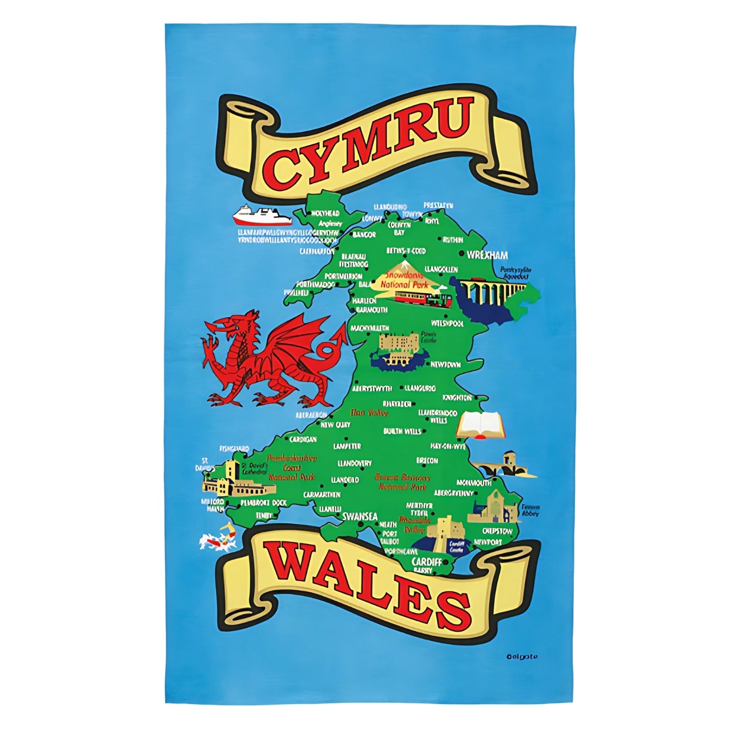 Cyrmu Wales Map Design Tea Towels | Merthyr Tydfil | Why Not Shop Online