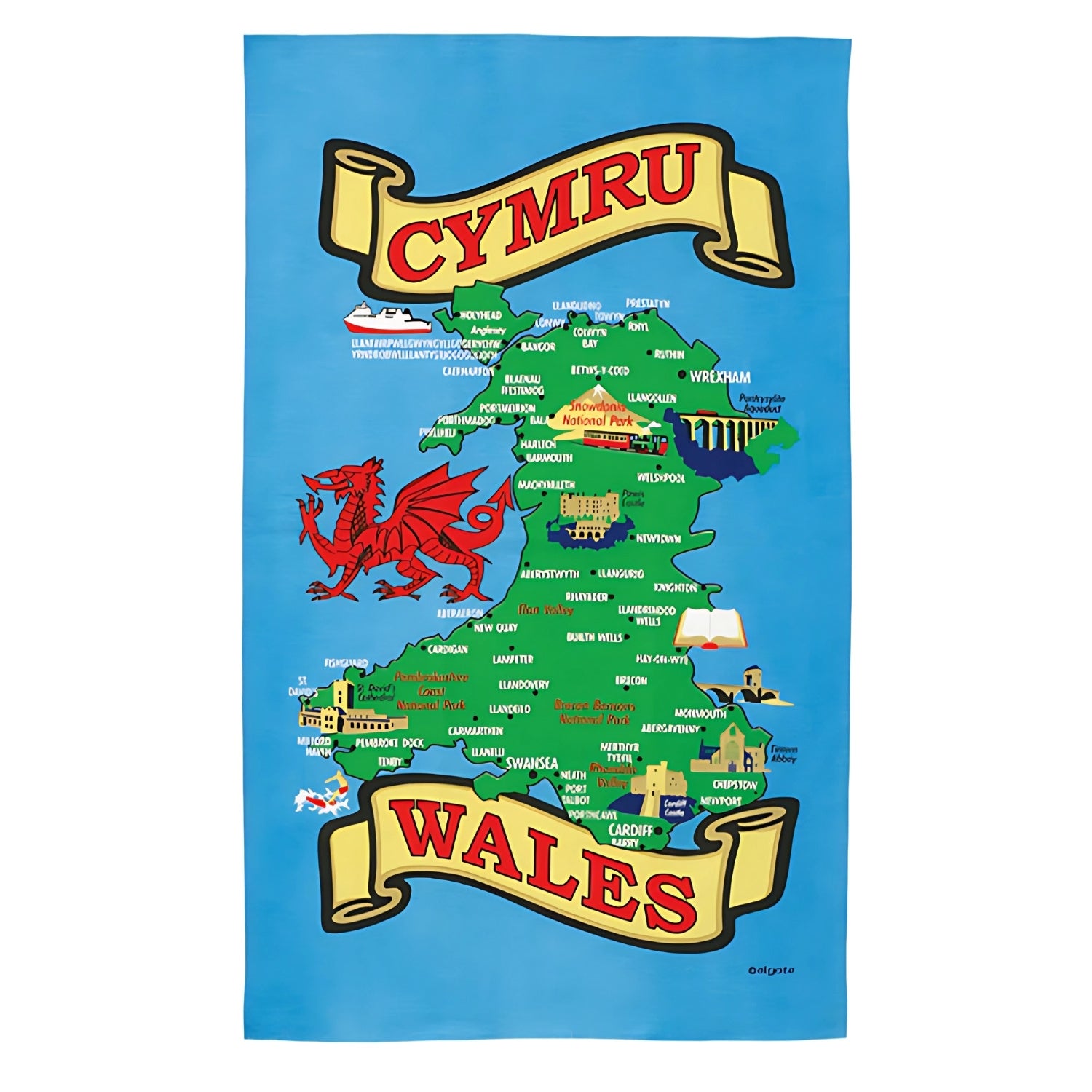 Cyrmu Wales Map Design Tea Towels | Merthyr Tydfil | Why Not Shop Online