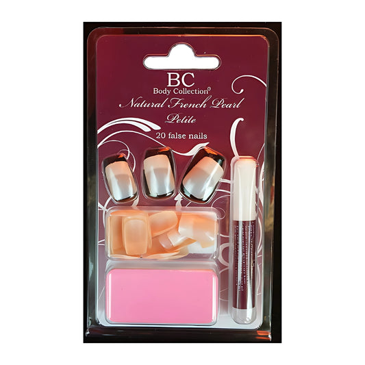 Body Collection Natural French Pearl Petite False Nails Pack Of 20 + Glue + Buffer | Merthyr Tydfil | Why Not Shop Online