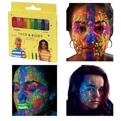 Neon UV Light Face And Body Painting Crayons Pack Of 6 | Merthyr Tydfil | Why Not Shop Online