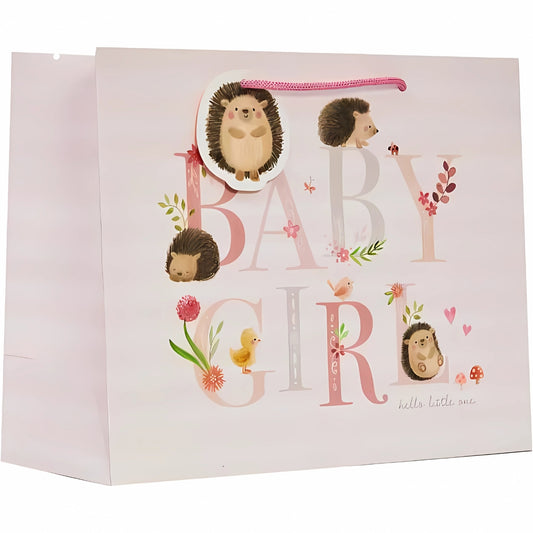 Baby Girl Gift Bags Hedge-Hugs Hetty Large Shopper Bag Pink 26x14x33cm | Merthyr Tydfil | Why Not Shop Online