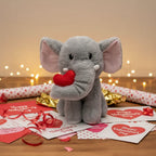 Valentines Elephant Soft Toy with Red Heart 25cm - Why Not Shop