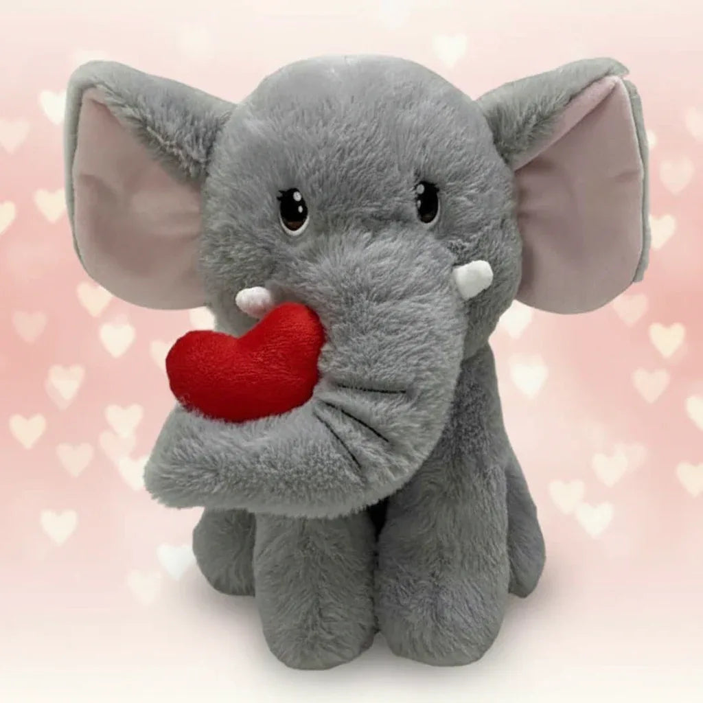 Valentines Elephant Soft Toy with Red Heart 25cm - Why Not Shop