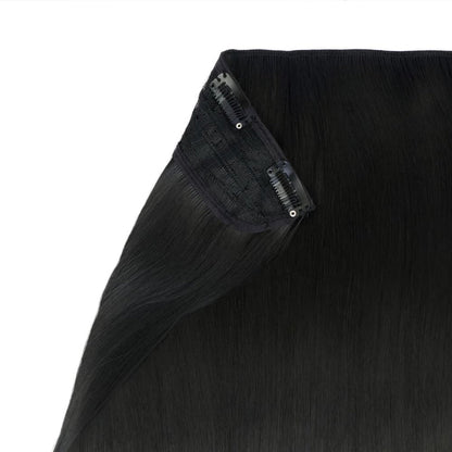 Stranded Hair Group 20-inch straight clip-in extension in #1 Black Magic