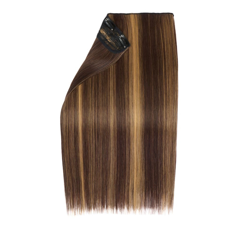 20" One Piece Straight Clip-In Hair Extension - Colour #4/27 Coral Bells