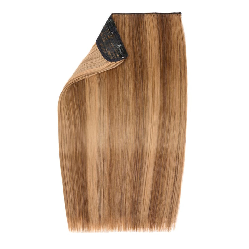 20" One Piece Straight Clip-In Hair Extension Colour #6/27 Honey Blush