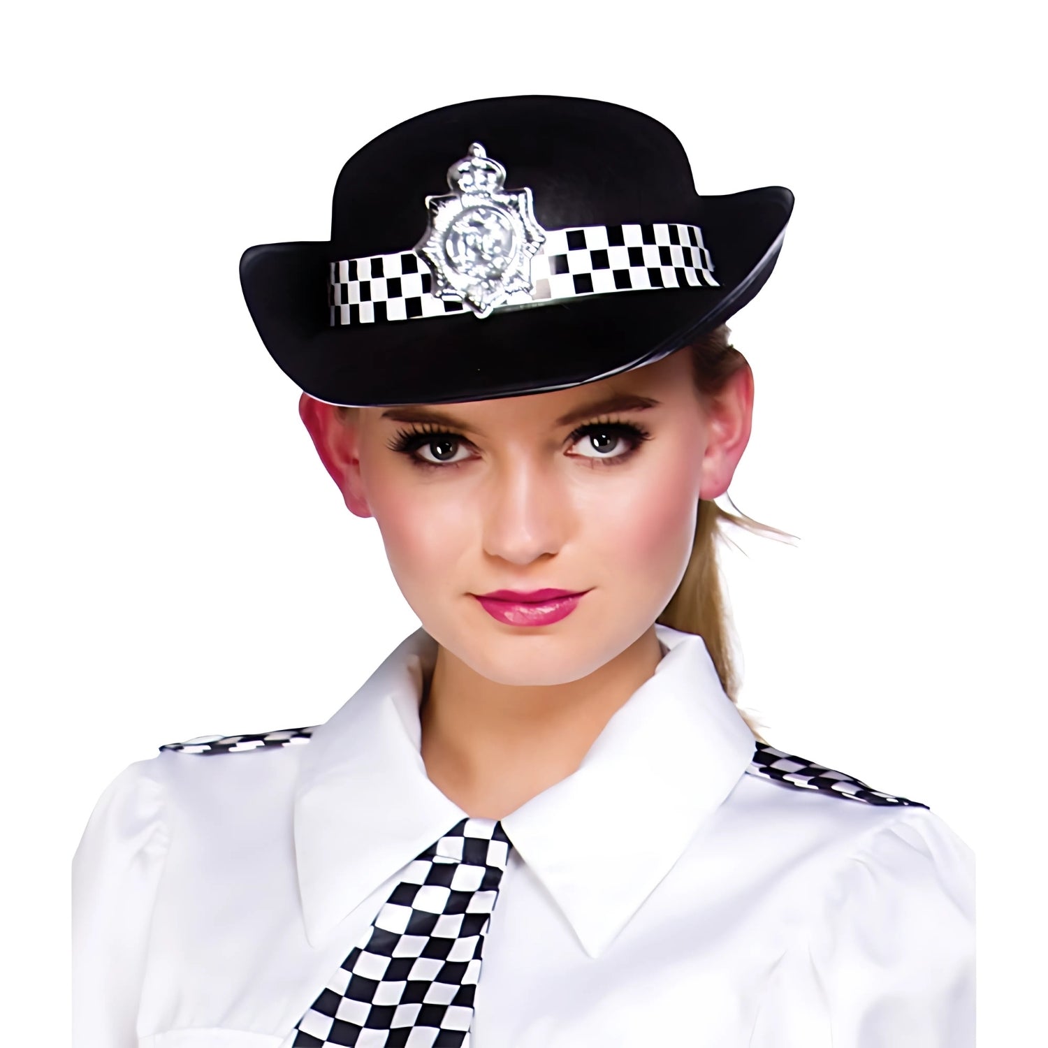 WPC Policewoman Fancy Dress Hats in Black & White | Why Not Shop