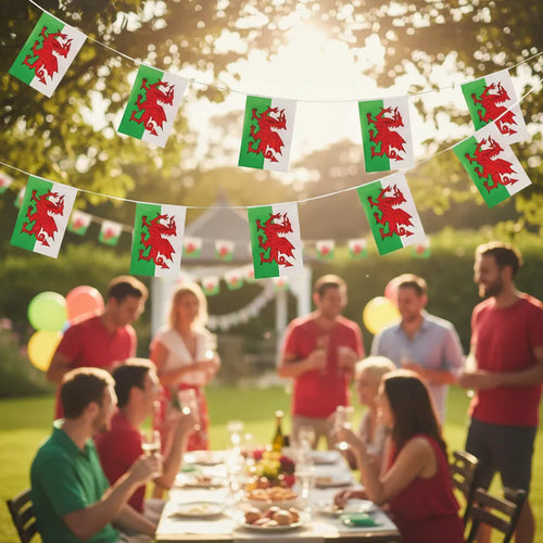 Wales Welsh Bunting 10M 20 Flags 31X20Cm - Why Not Shop