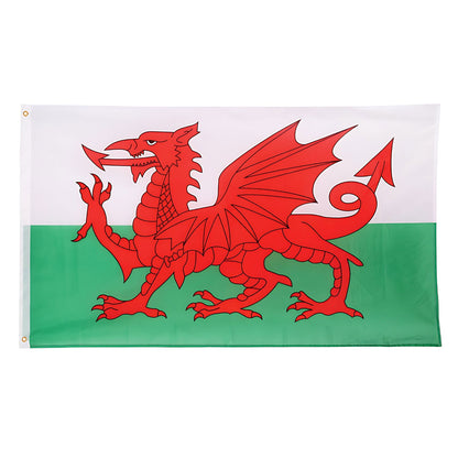 Welsh Flag, 5ft x 3ft, 152cm x 91cm, Polyester | Why Not Shop