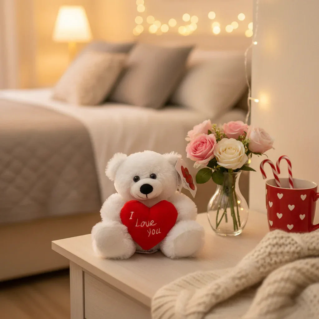 White Bear With I Love You Heart 6 Inches - Why Not Shop