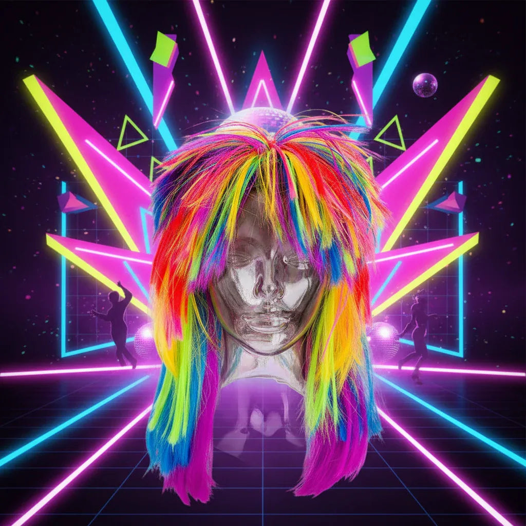 Wicked Costumes 1980s Rainbow Pop Wig - Unisex Fancy Dress - Why Not Shop