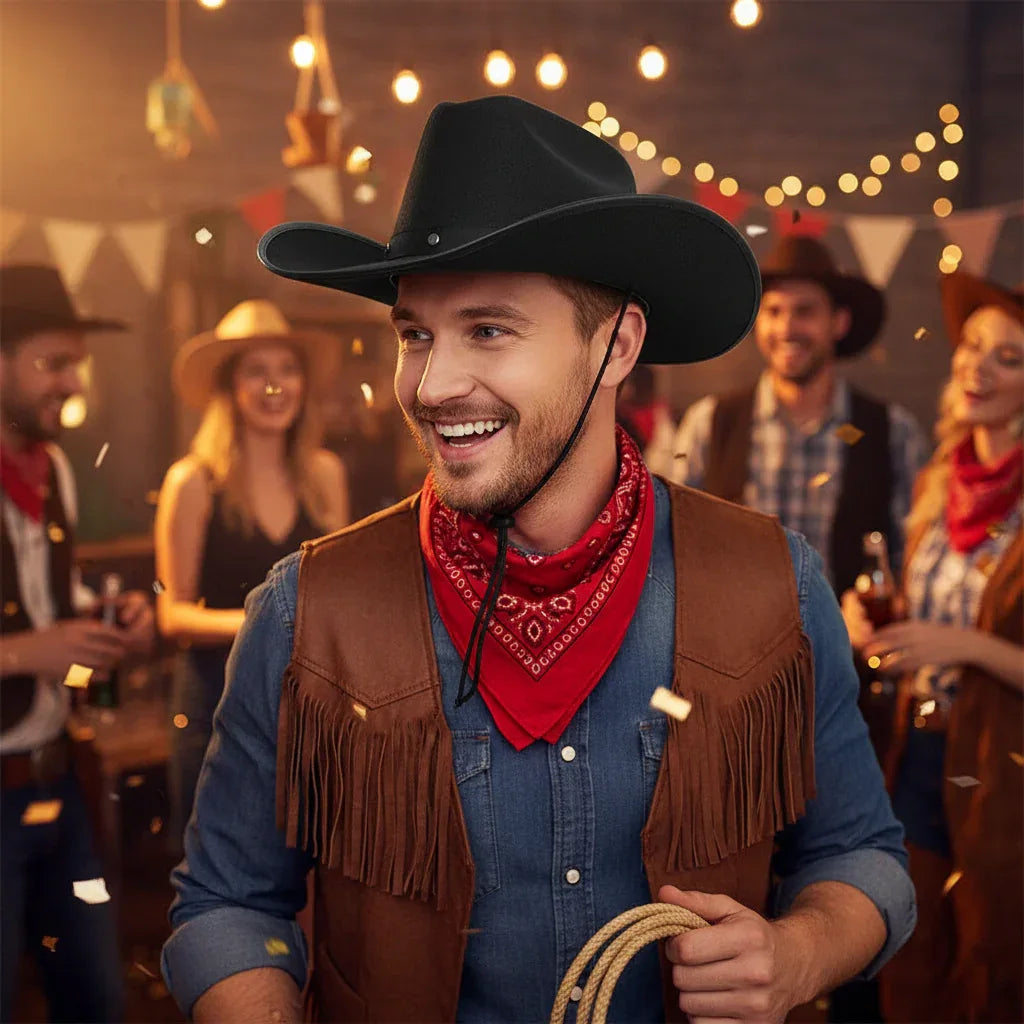 Wicked Costumes Black Texan Cowboy Hat for Adults - Why Not Shop