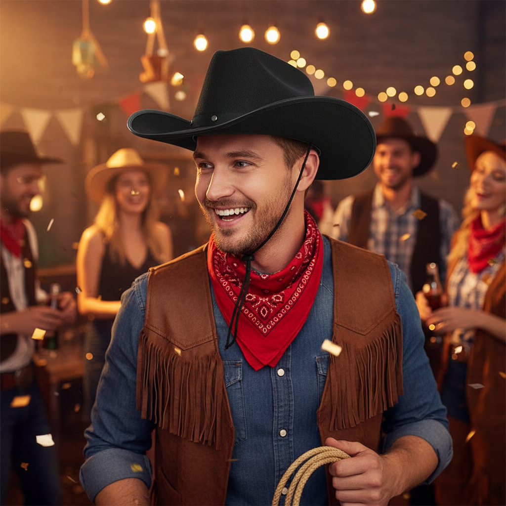 Wicked Costumes Black Texan Cowboy Hat for Adults | Merthyr Tydfil | Why Not Shop Online