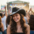 Wicked Costumes Black Texan Cowgirl Hat with Silver Sequins - Why Not Shop