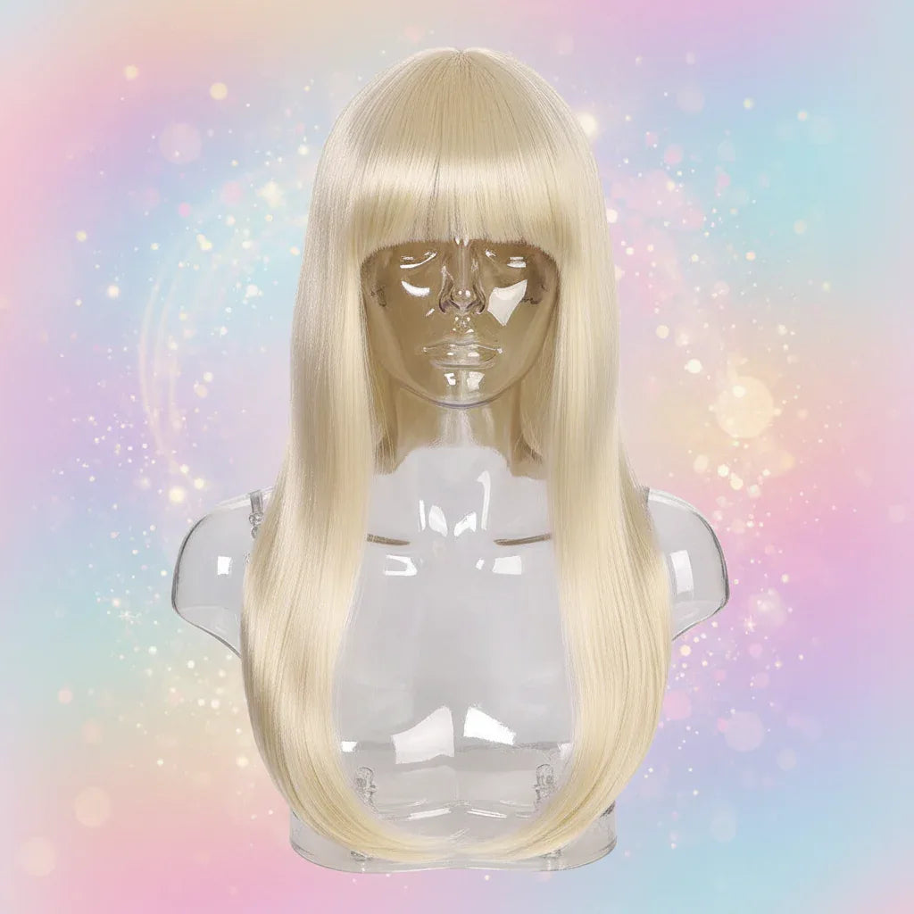Wicked Costumes Long Blonde Straight Wig - Fringe Fantasy Fancy Dress - Why Not Shop