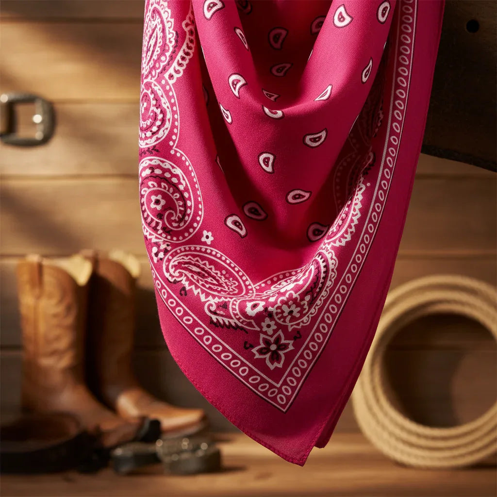 Wicked Costumes Pink Cowboy Bandana - Floral Paisley Design - Why Not Shop