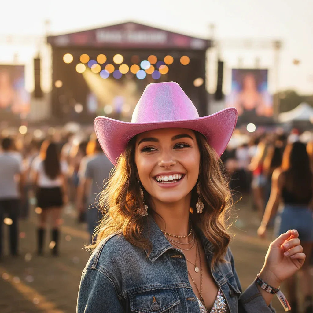 Wicked Costumes Pink Iridescent Cowgirl Hat - Texan Western Style - Why Not Shop