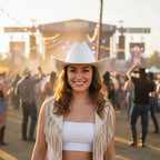 Wicked Costumes White Iridescent Cowgirl Hat - Adult Texan Style - Why Not Shop