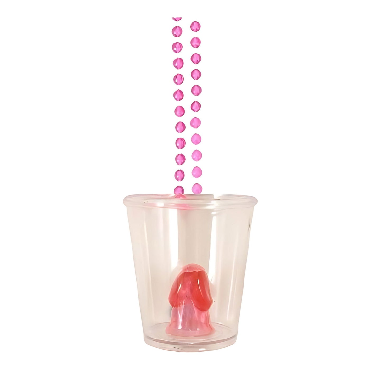 Willy Shot Glasses On A Pink Bead Necklace | Why Not Shop