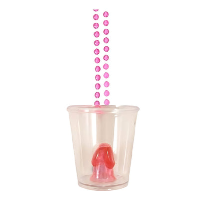 Willy Shot Glasses On A Pink Bead Necklace | Why Not Shop