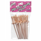 Plastic Hen Party Drinking Straws 10 Pack Nude