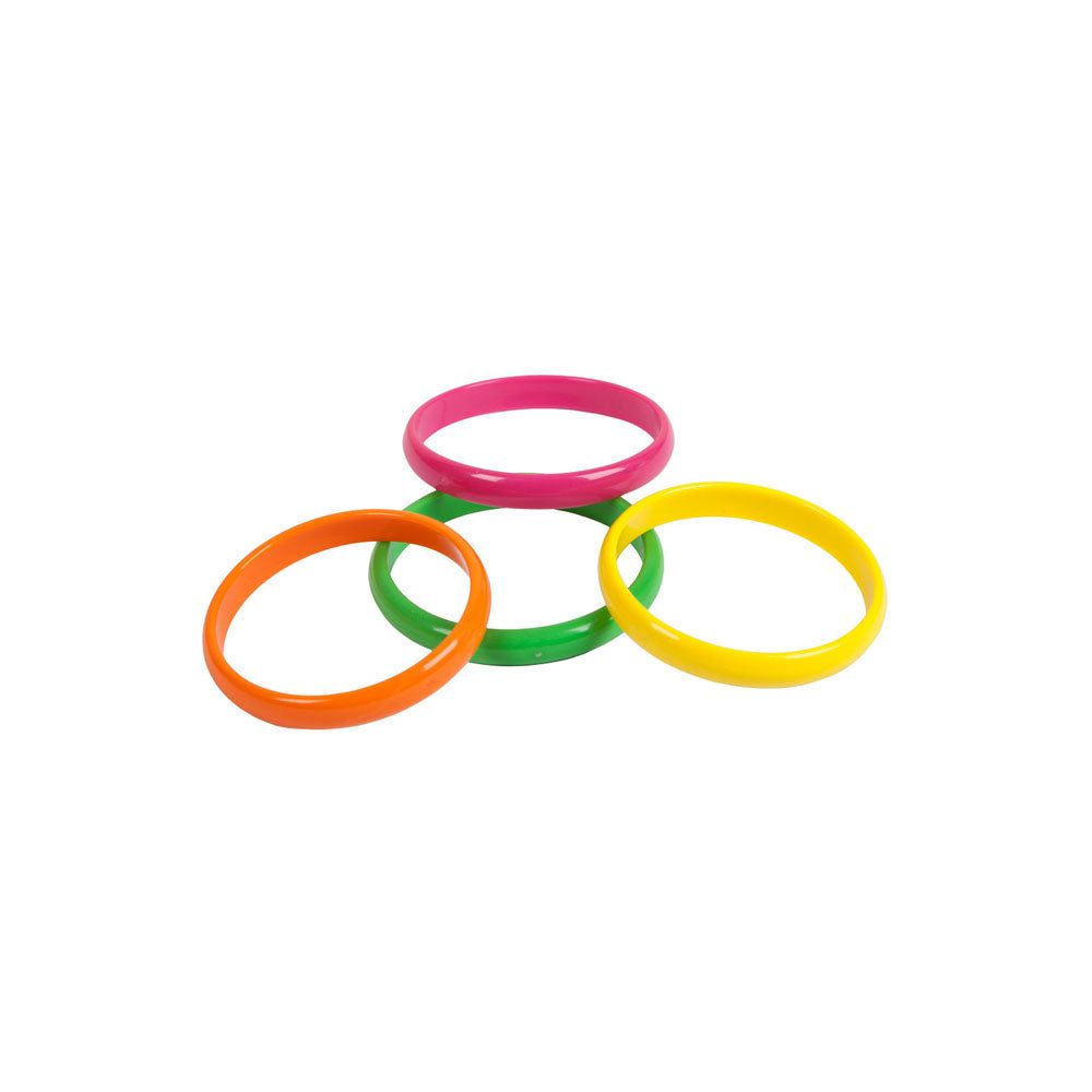 Womens 80's Neon Bangles 4 Piece Set Pink, Orange, Green, and Yellow | Merthyr Tydfil | Why Not Shop Online