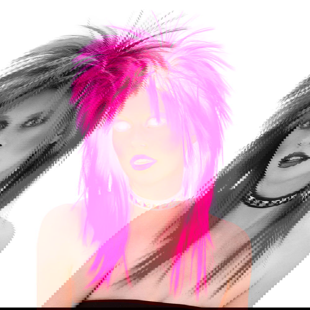 Womens 80's Spiky Pink Fancy Dress Wig | Why Not Shop