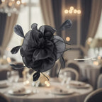 Womens Black Fascinator With Feathers on a Headband and a Clip - Why Not Shop
