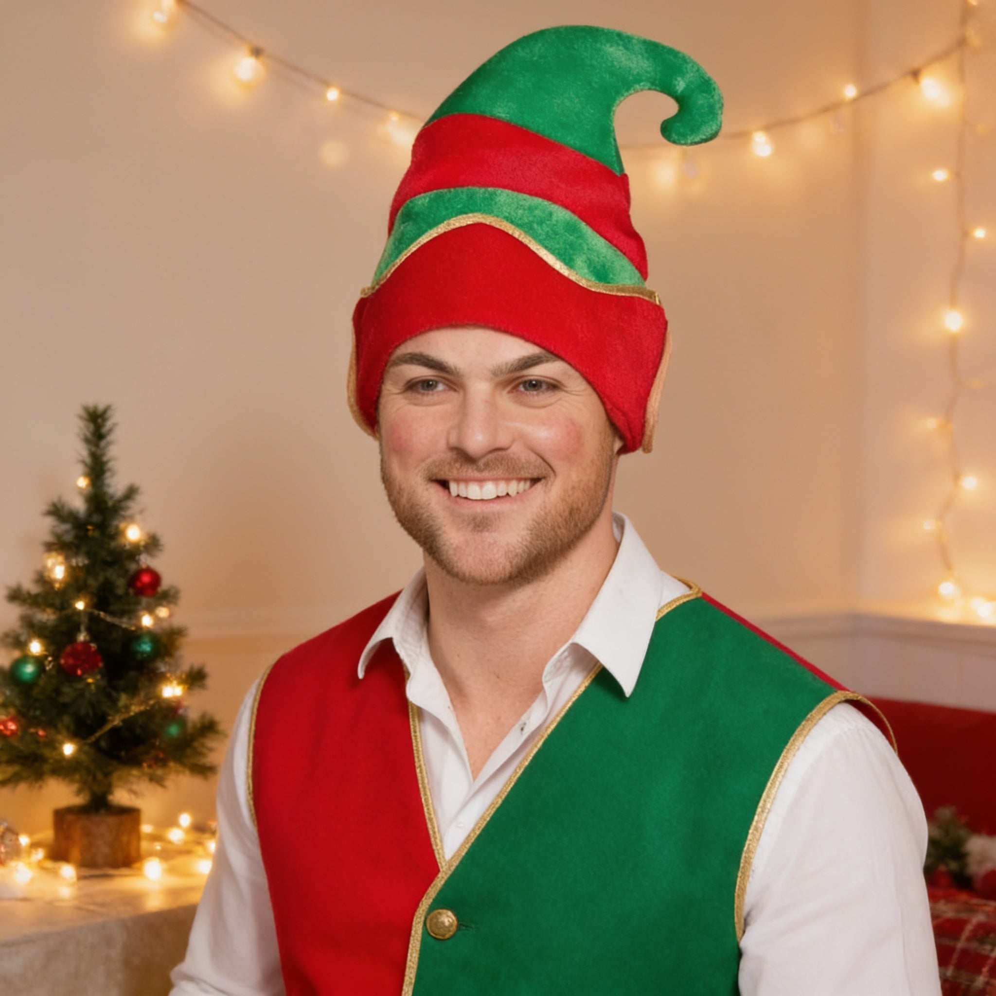 Adults Deluxe Elf Hat with Ears