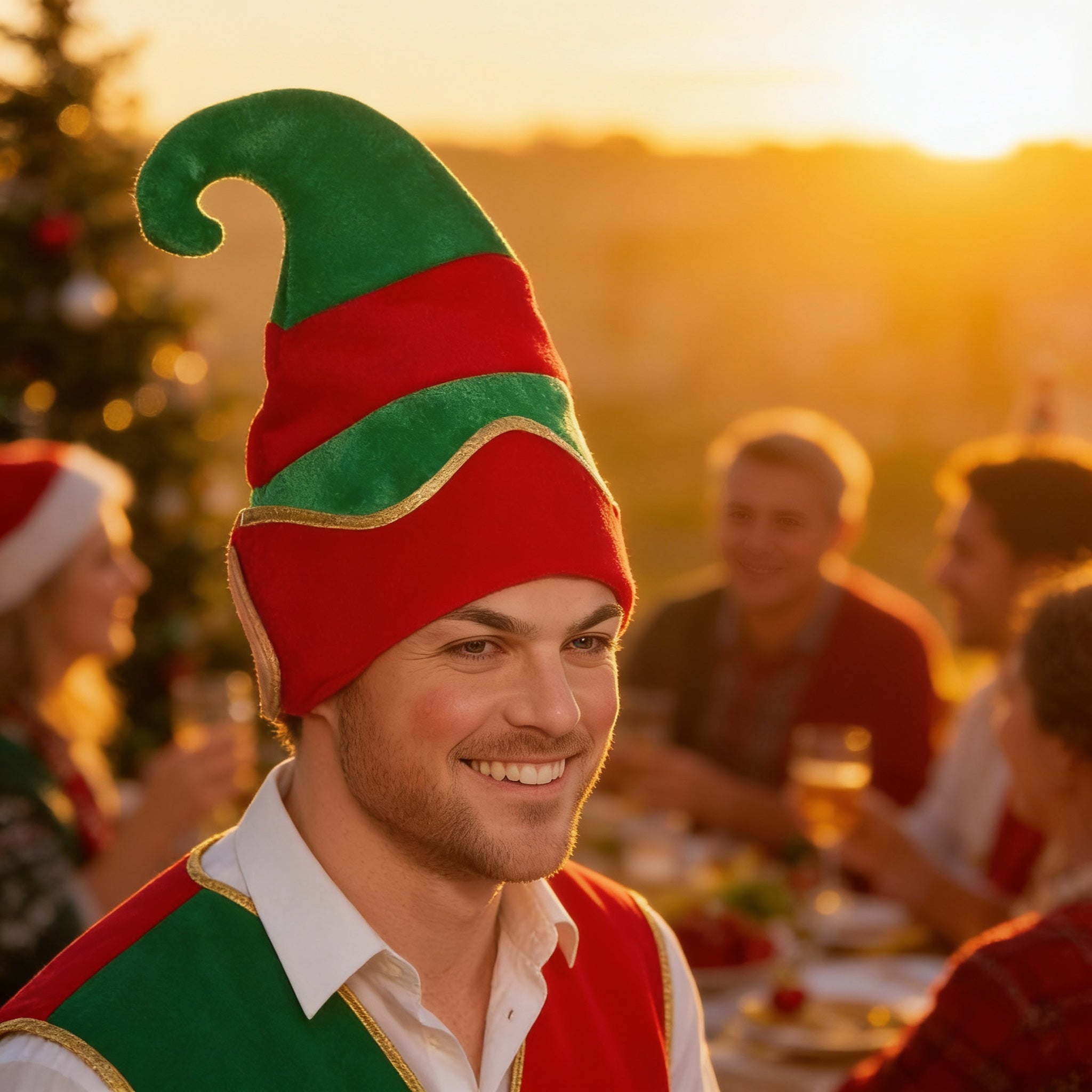 Adults Deluxe Elf Hat with Ears