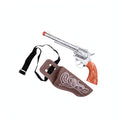Adults cowboy gun and holster set with distressed leather-look finish and adjustable belt