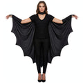 Adults Halloween Black Bat Cape with bat-inspired design in black colour