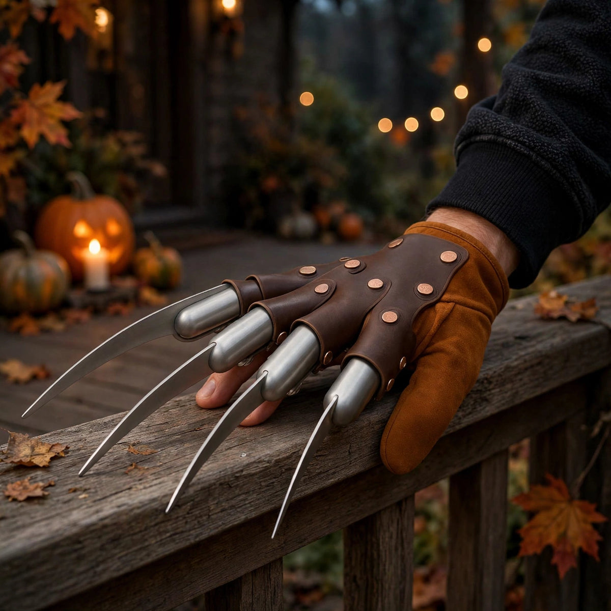 Adults Halloween Claw Hand Glove worn as part of a Halloween costume